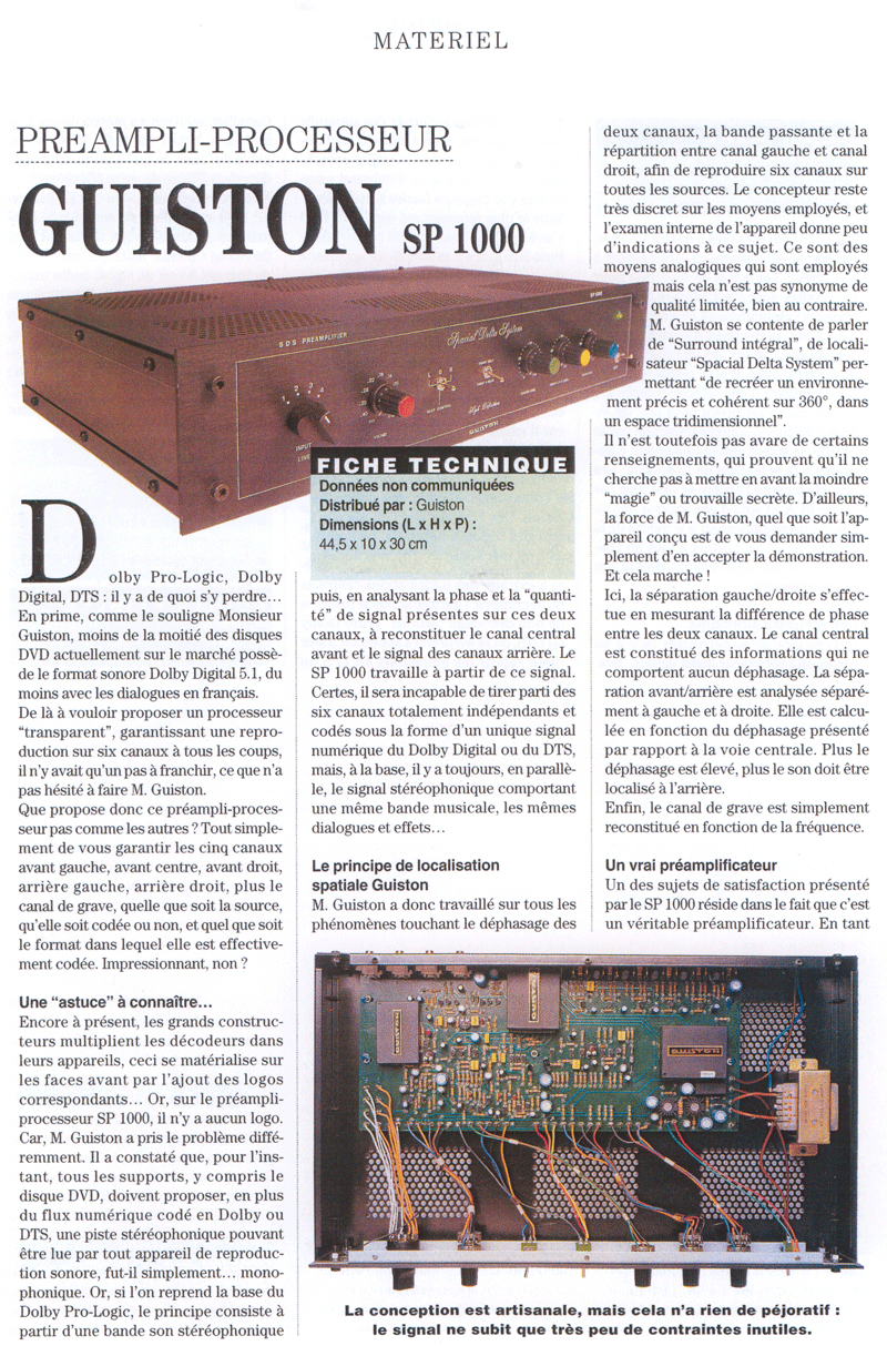 Prampli Processeur Localisateur SP1000 - Article paru dans la revue L' Ecran Vido page 1